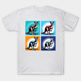 Kaleidoscopic Kangaroo: A Pop Art Wildlife Masterpiece T-Shirt